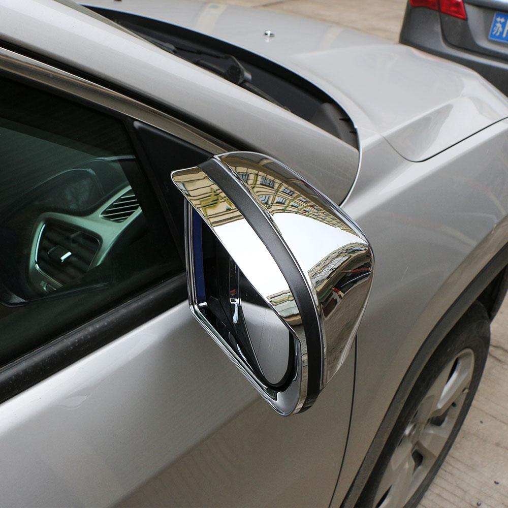 Color My Life Chrome Car Rearview Mirror Protection Cover Rain Visor Stickers for Jeep New Compass 2017- Renegade