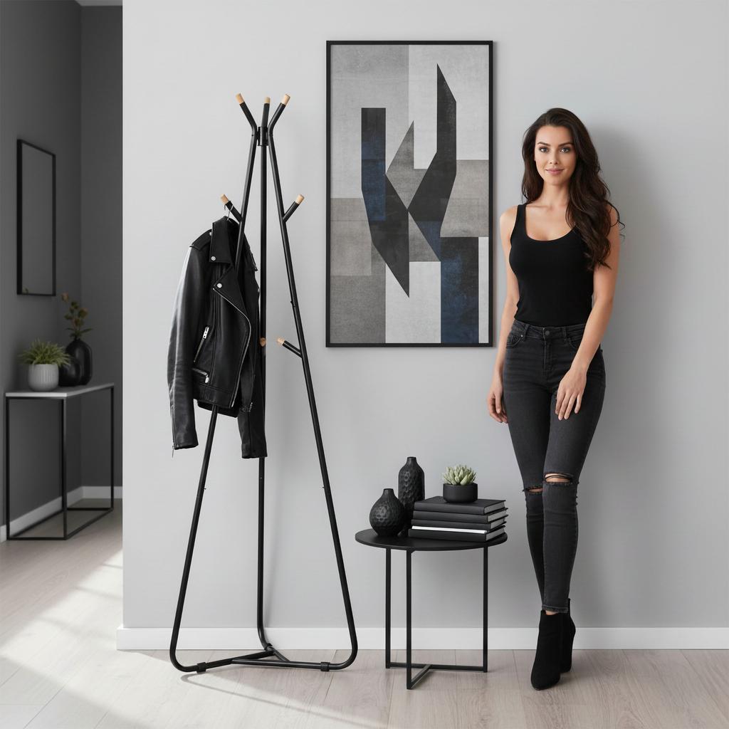 Floor Standing Hanger Stand for Jackets Elian Black