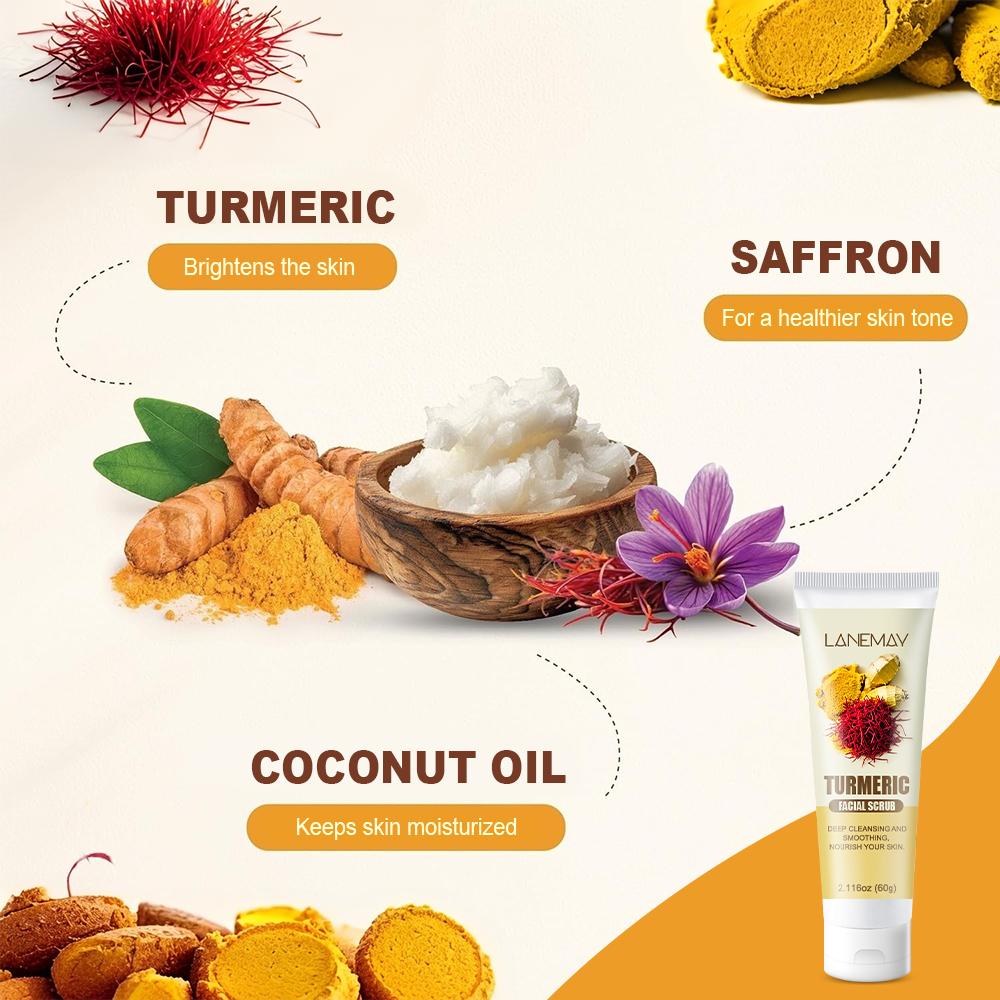 60g Turmeric Face Wash-Nourish and Moisturize the facial skin-Cleaning skin pores and Brightening skin