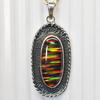 Natural Opal Necklace Fire 43 ct Multicolor 925 Sterling Silver October Birthday Birthstone