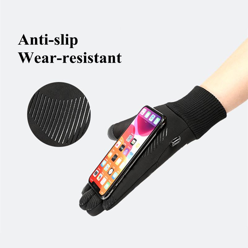 Mănuși de pescuit calde de iarnă pentru bărbați Mănuși impermeabile termice anti-alunecare cu ecran tactil pentru alergare în aer liber Ciclism Schi Snowboard