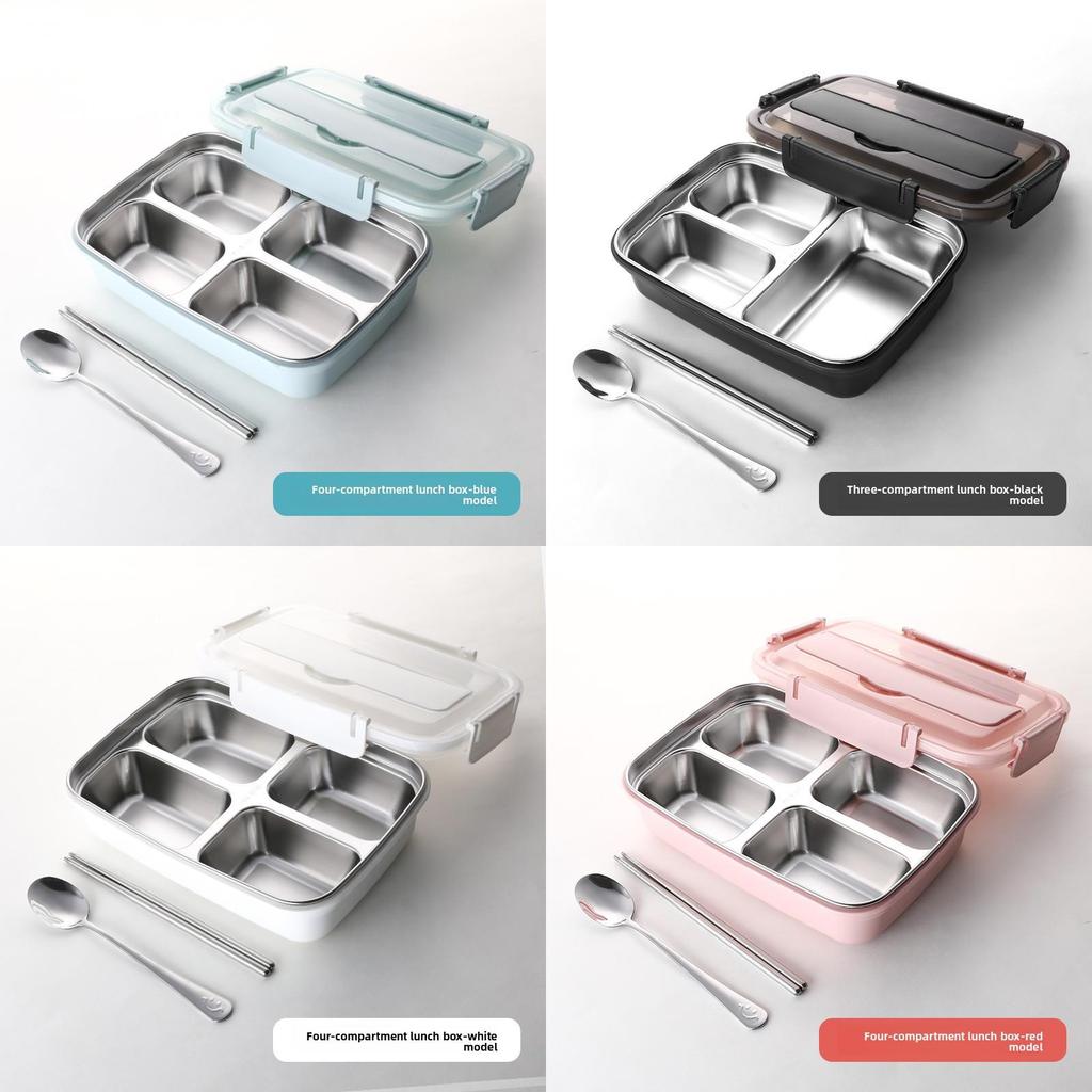 Stainless Steel Lunch Box For Students With Multiple Compartments And Antislip Design For School And Office Use