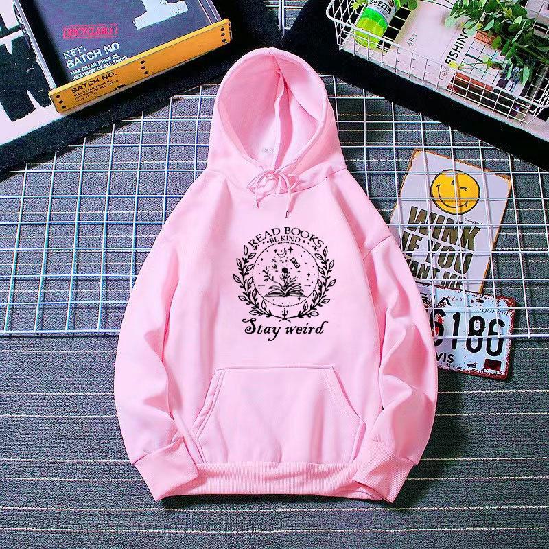 Plus Size Women's Black Hooded Hoodie for Autumn Ladies Letter Print Oversize Long Sleeve Sweatshirt