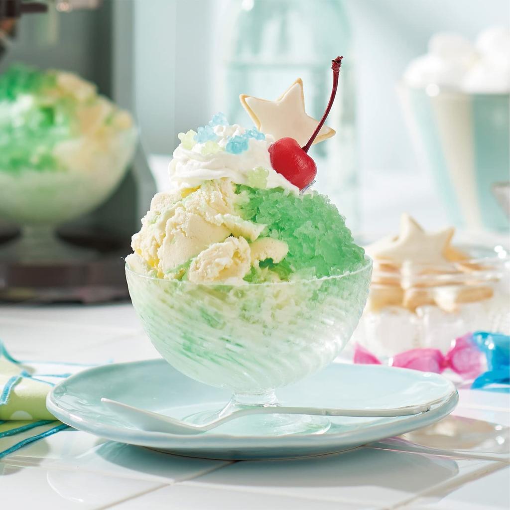 Electric Fluffy Shaved Ice Maker Authentic Shaved Flavored Half Mixed Milk Frozen Ice Cup Included [Toffy] K-IS9 (Pale Aqua) Ice, Ice, Ice, Ice,