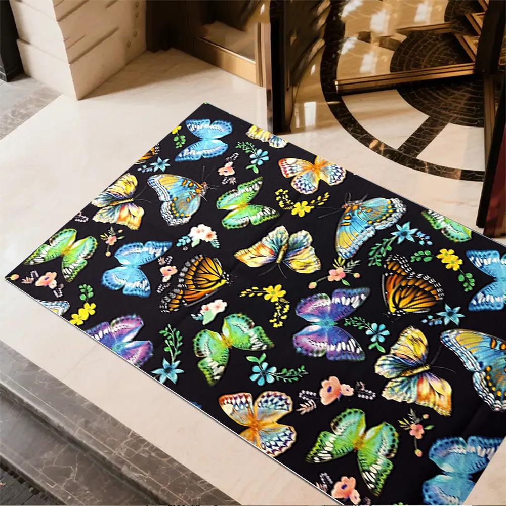 1pc Butterfly Design Home Carpet Non-slip Office Decor Gift Living Room Bedroom