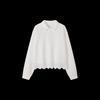 Women's Breathable Lace-Stitched Lapel Sweatshirt