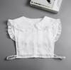 Women Embroidery Lace Detachable Lapel Fake Collar Shirt White Ruffles False Collar Woman Removable False Blouse Nep Kraagie
