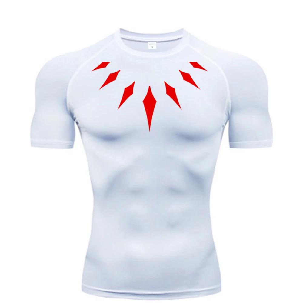 Cămașă de compresie pentru bărbați cu imprimeu animat Tricouri de gimnastică cu uscare rapidă pentru gimnastică Tricouri de fitness pentru atletism Tricou cu elasticitate Tricou Vară pentru bărbați