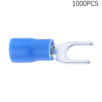 1000Pcs Blue SV2-4 Cold Pressed Terminal,ulated Sleeve Block kit,Cable End Crimping Connector,Fit For Bolt Diameter 4.3mm