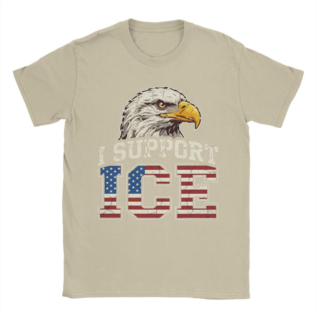 Vintage Support ICE Vintage Distressed American Eagle TShirts Unisex Cotton T Shirts Short Sleeve Tee Shirt Graphic Printed Tops