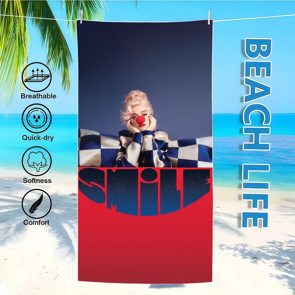 K-KatyS-ES Towel Textile Bathrobe Beach Quick-Drying Lightweight P-PerryS-ES Bandaids Singer Portable Album Camping Swim Pool