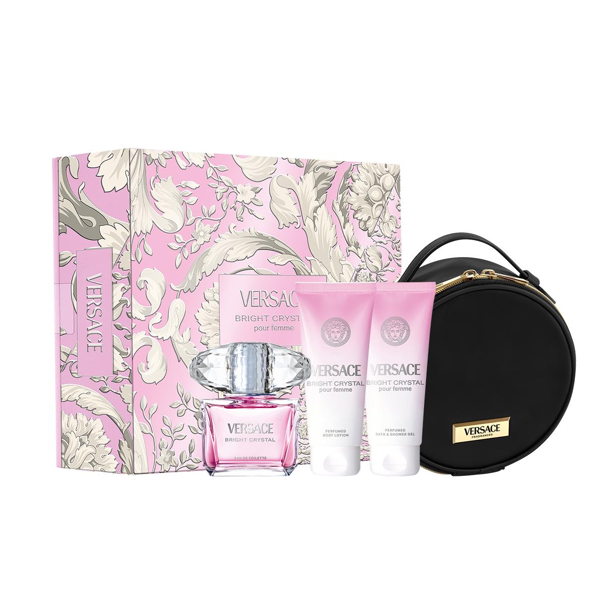 VERSACE Glitter Crystal Perfume Gift Box Set Eau De Toilette Pink Brilliance Diamond Perfume Box