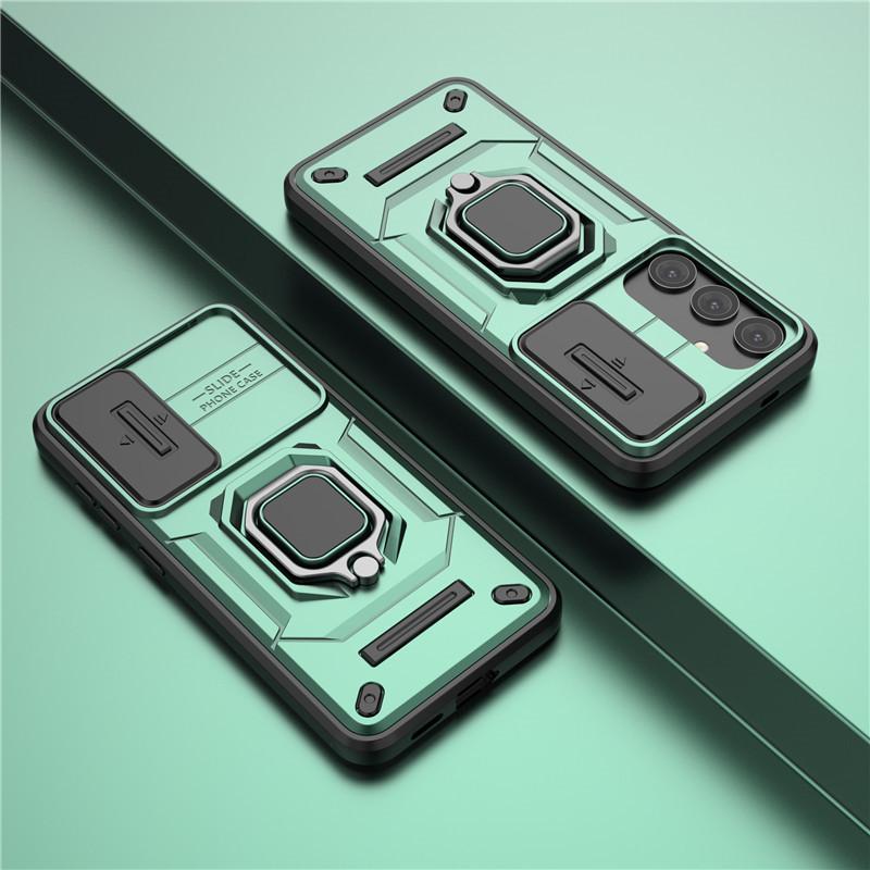 Für Samsung Galaxy S24 Hülle Für S23 S24 Plus Ultra Hülle Linsen-Schiebefenster-Schutz Armor Stoßfest Halter Magnetischer Bumper