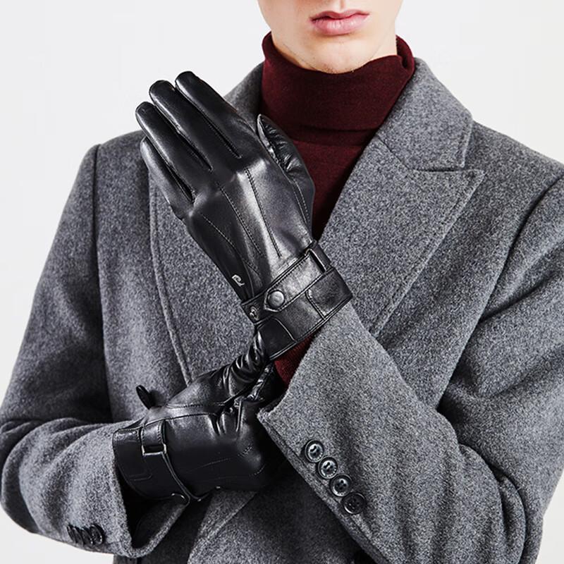 Pierre Cardin Men's Goat Leather Touchscreen Winter Gloves