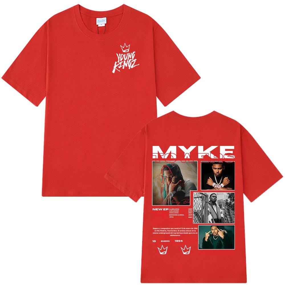 

Rapper Myke Towers Graphic Tshirts Unisex Women Fashion Hip Hop Oversized T Shirt Comfort Cotton Short Sleeve Tshirt Streetwear S