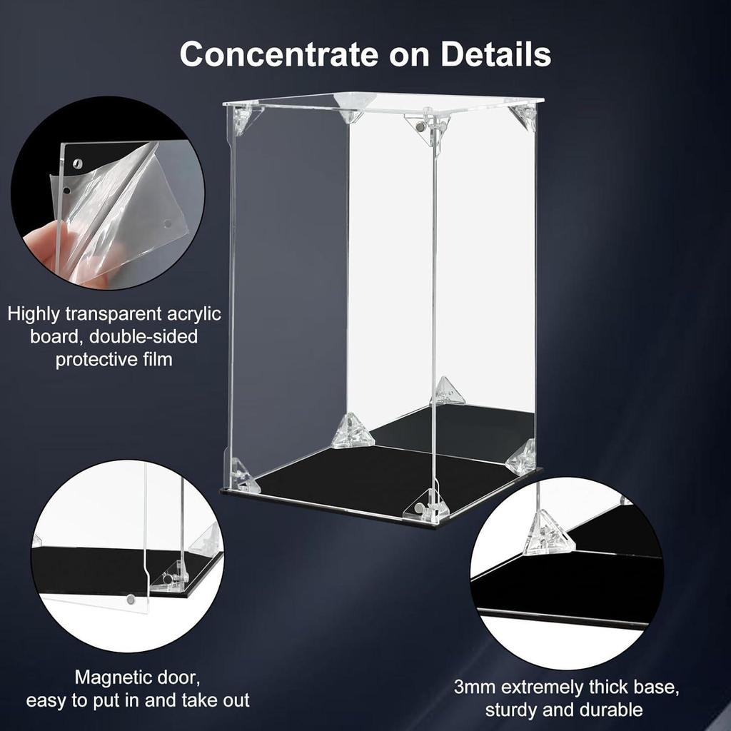 Transparent Acrylic Magnetic Display Box: Dustproof Protective Cover for Labubu Figures