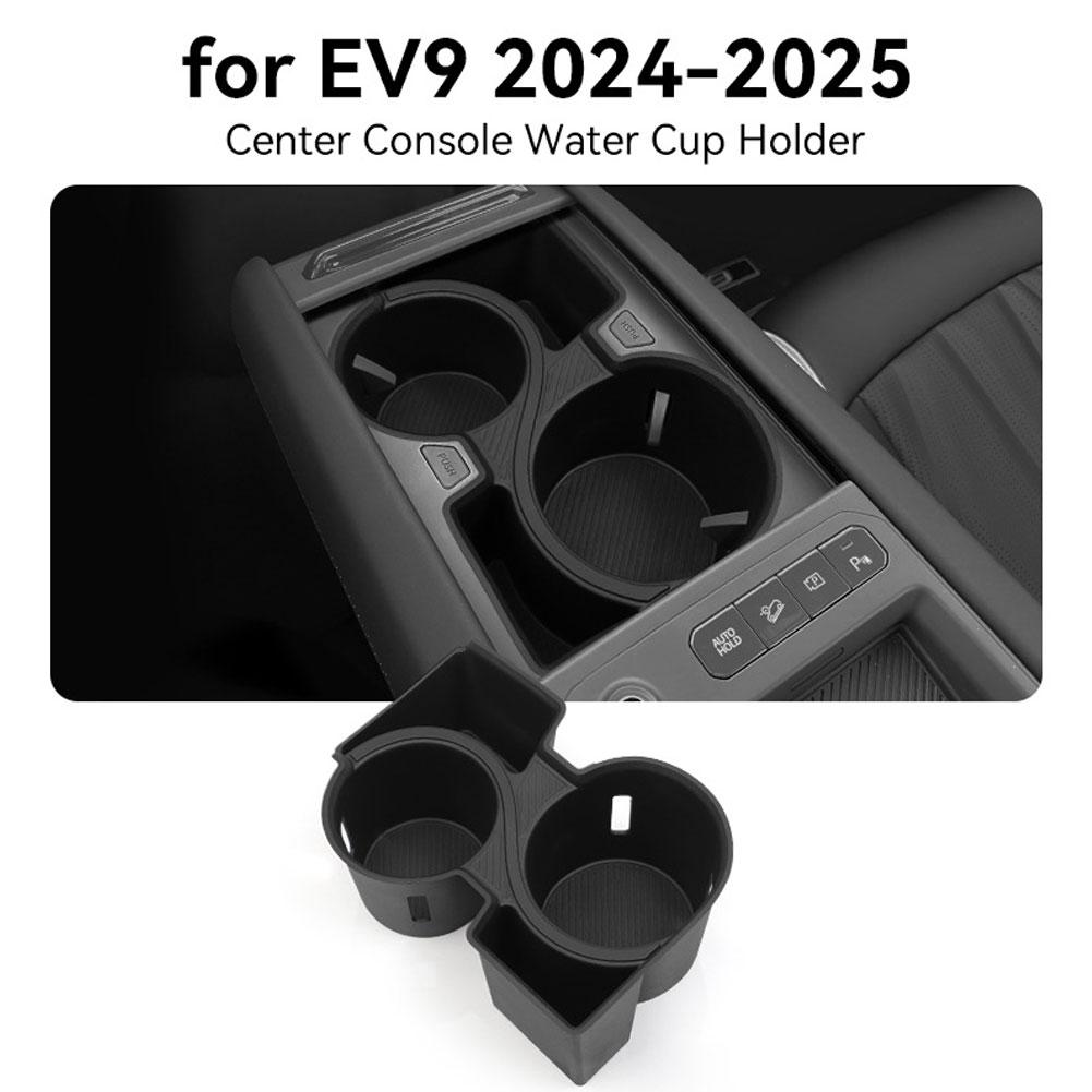 Car Water Cup Holder for Kia EV9 2025-2025 Anti-Slip Central Control Drinks Holder Storage Box Interior Accessories