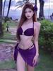 Pure Desire High-End Purple Bikini Set for Small Busts - Ideal for Island Vacations & Hot Springs