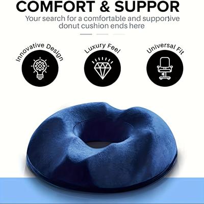 Memory Foam Donut Pillow - Coccyx & Tailbone Pain Relief. For Office,Car, Wheelchair.Perfect for Hemorrhoids & Pregnancy Support