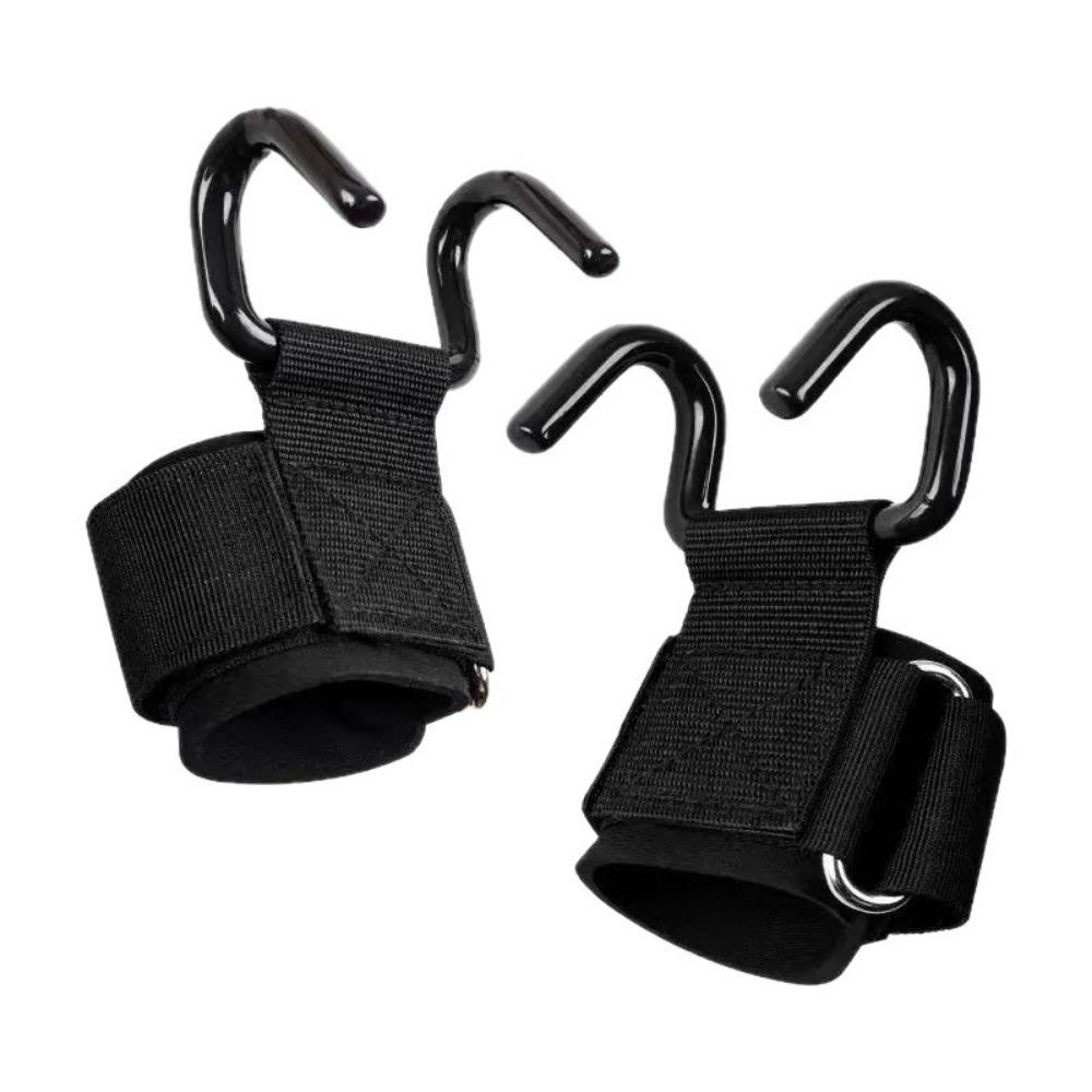 2pcs Heavy Duty Strap Lifting Hook Strap Adjustable Wrist Strap Pull Up Hook Gym Workout