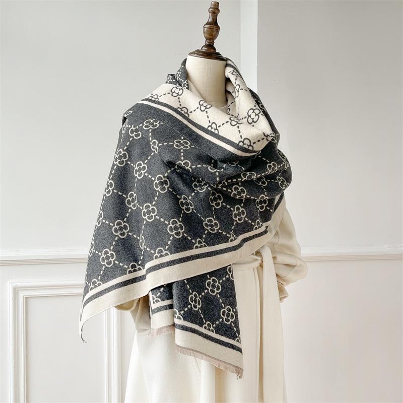 Scarf women's winter high-end imitation cashmere office air conditioner shawl versatile outer thickened warm scarf