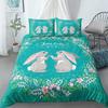 Cat Flowers King Queen Duvet Cover Cartoon Kitty Floral Bedding Set For Kids Lovely Animals Black 2/3pcs Polyester Quilt Cover