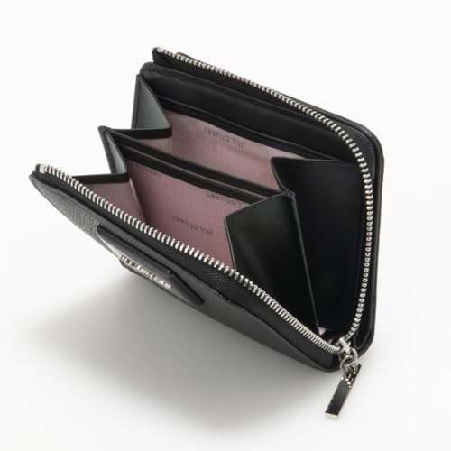 JILL STUART Women's Melty L-Shaped Zipper Wallet, Vivid Plate, Thin, Black, JSLW4BS2