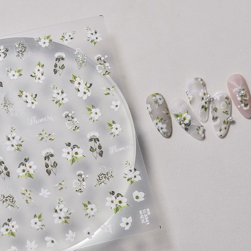 

Jasmine Flower Tomoni Embossed Fresh Nail Sticker Jasmine 3341
