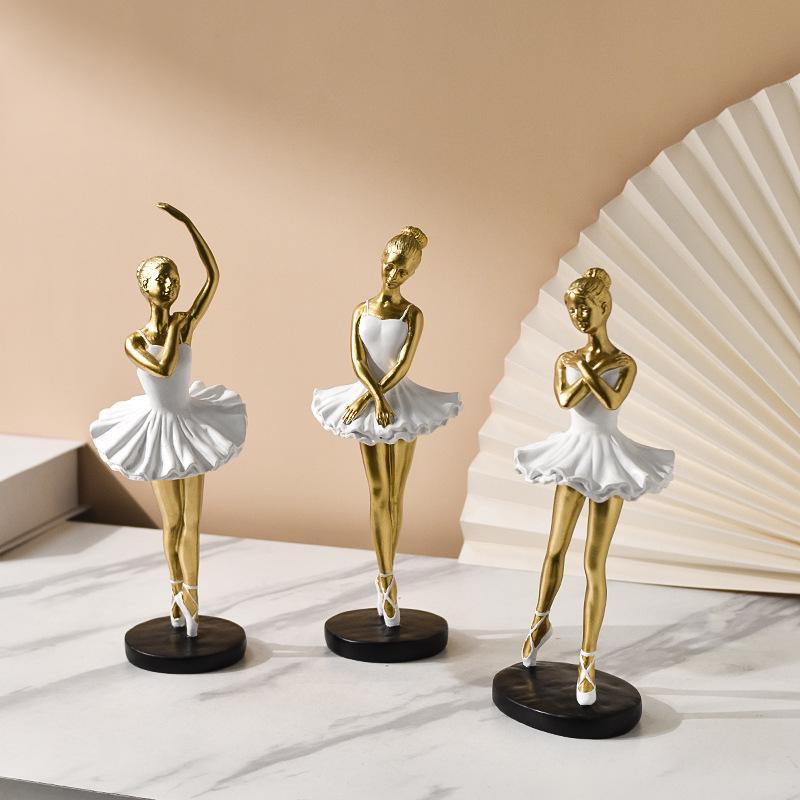 Ballet Dance Pose Resin Sculpture: Commemorative Figurine and Gift Decoration