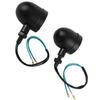 2pcs Motorcycle LED Turn Signal Lamp 12V Vintage Yellow Light Black Shell Modification Universal