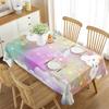 Cartoon White Cloud Rainbow Pattern Tablecloth Cute Cloud Rectangular Table Cover for Party Living Room Dining Room Decoration