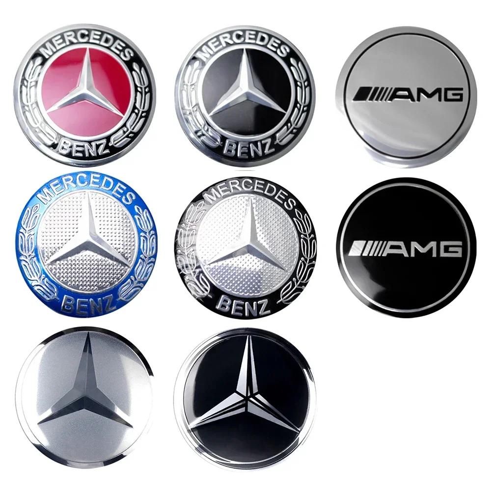 56/60/63/65/68MM Car Badge Wheel Center Cover Hub Cap Stickers Mercedes Benz A B C Class AMG Smart Fortwo 451 W203 W202 Gla