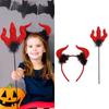 Teufel Cosplay Stirnband Teufelsstab für Jungen Mädchen Erwachsene Cosplay Party Halloween, Teufel Verkleidungszubehör für Karnevals