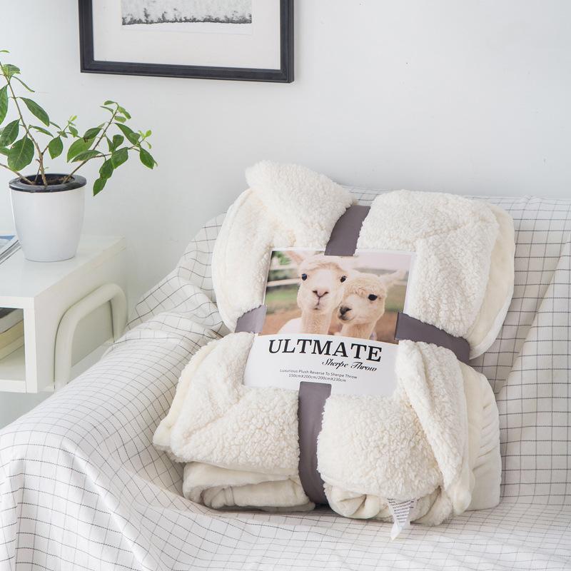 

Осенне-зимние одеяла однотонные двухслойные толстые одеяла из овечьей шерсти фланелевое покрывало бытовое полиэстеровое постельное покрывало для дома 100x120cm