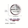 Round 304 Stainless Steel Divided Lunch Box 3 Grids Food Container For Kid Cute 3 Compartments Children's Silicone Dinner Plate