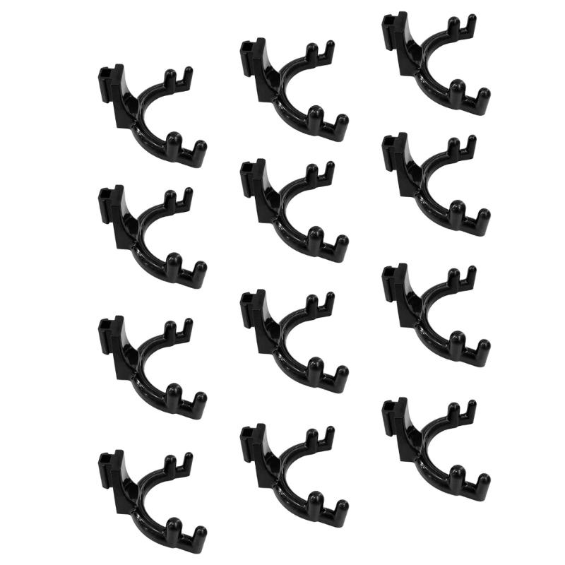 12PCS ABS Utility Hooks Wall Mounted Garage Organizers Heavy Duty Storage Hooks For Gardening Tools Shovels Hammers