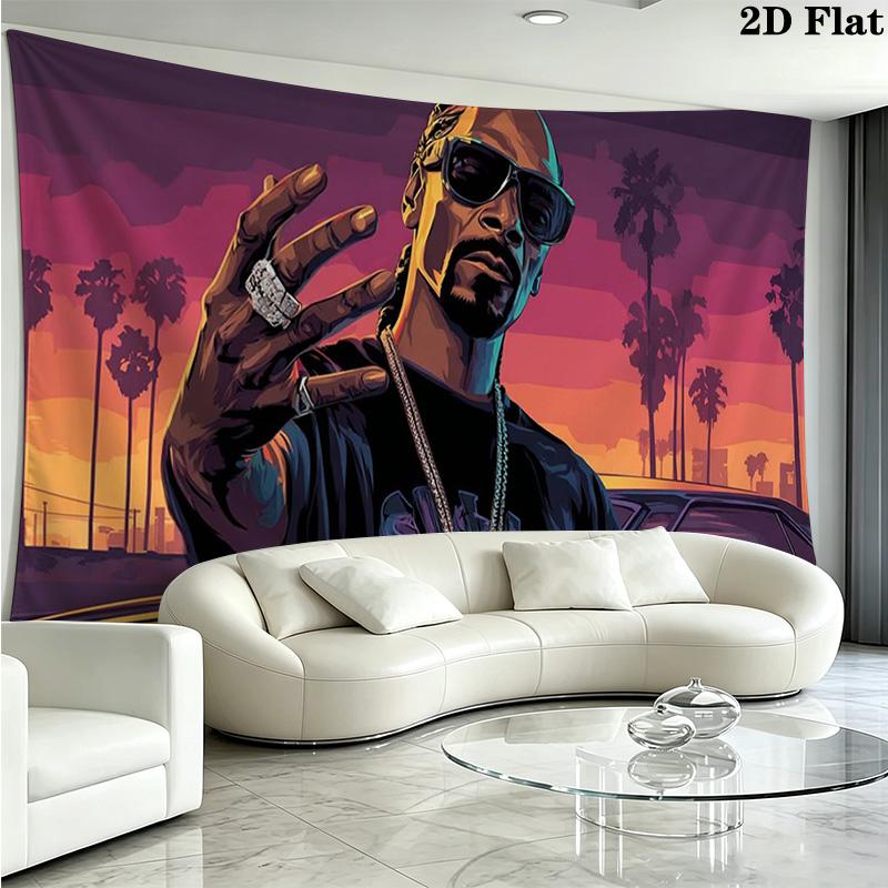 Snoop Dogg Wall Tapestry Aesthetic Wall Hanging Printed Fabric Blanket Decorative Tapestries for Bedroom Living Room Home Decor