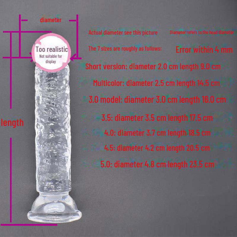 Transparent Silicone Crystal Eggless Dildo - Available in Large, Medium, and Small Sizes