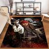 Pirate-Themed Carpet with Skull1Crossbones1Red Parrot1and Fiery Background Suitable for use as an anti-slip1 for1room and bedroom sofas