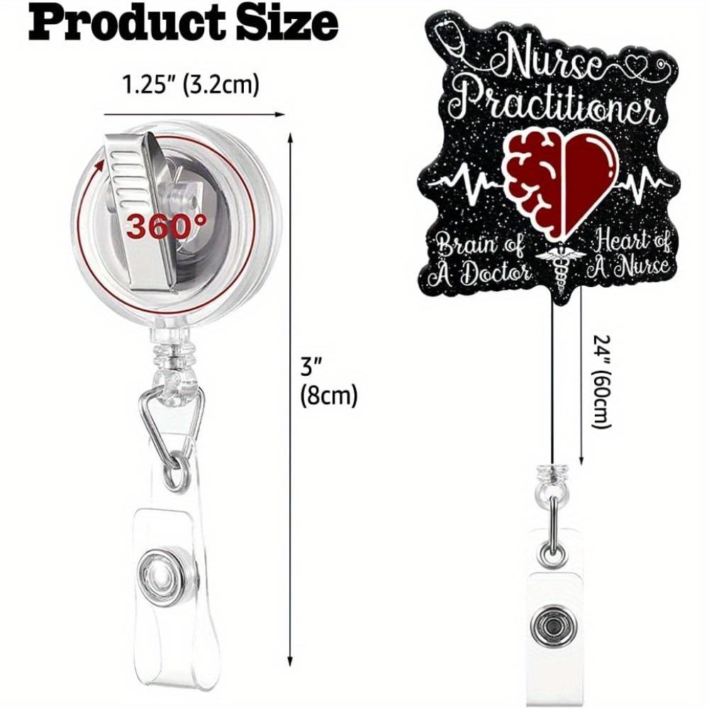 Scalable Black Badge Reel with Crocodile Clip. A Fun Medical ID Gift for Doctors & Nurses.