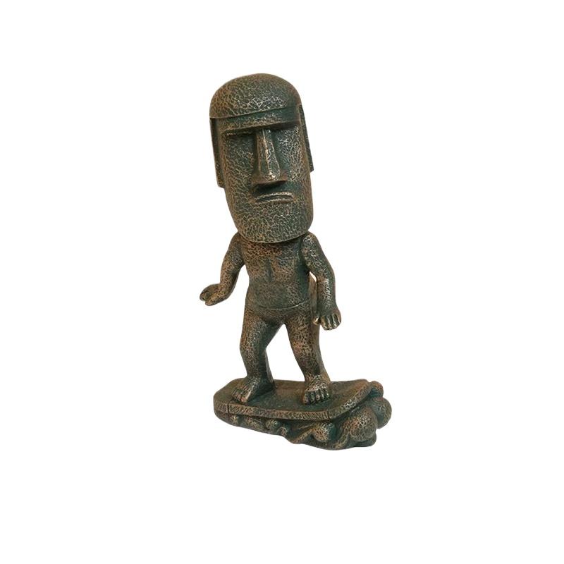 Moai Statue Mini Figure Set Easter Island Stone Sculpture Cute Abstract Desk Office Decor Collectible Gift For Fans
