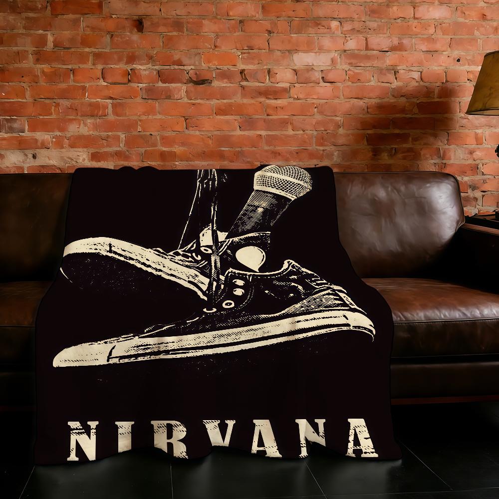 Band N-Nirvana-ES Rock Blanket Super Warm Comfortable Plush Throw Blanket Child Home Sofa Bedroom Gift