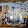 Shangqi Transparent Glass Teapot with Dark Green Handle