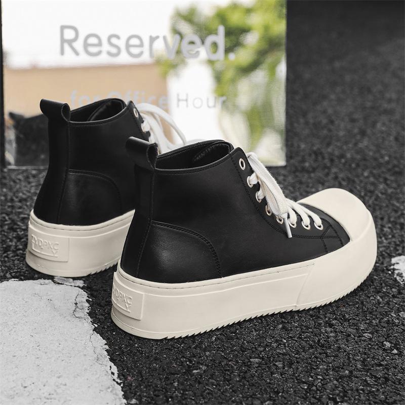 Summer Casual Board Shoes Thick Soles Increase Significantly With The Same Big Head Derby Shoes Casual Leather Shoes 55326-J