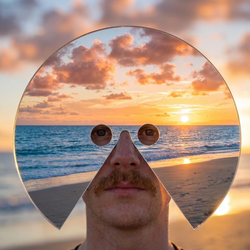 Acrylspiegel-Gesicht Kreative Verzerrung Kopfschmuck Foto Requisite für Künstlerische Fotografie und Veranstaltungen