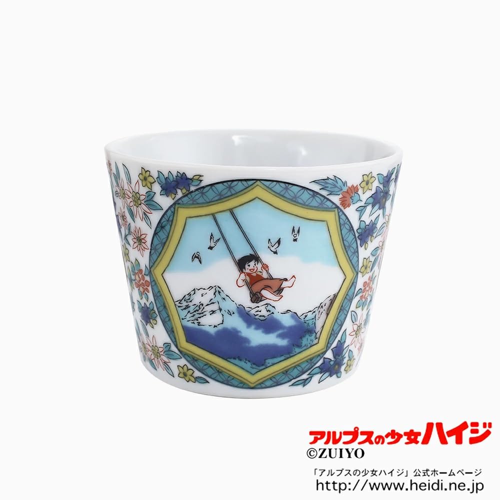Made In Japan Kutani Ware Alps Girl Tableware Colored Free Gift Tell Me Heidi/Heidi Pottery/Tableware/Japanese Cup/Cup/Cup Anniversary/Birthday
