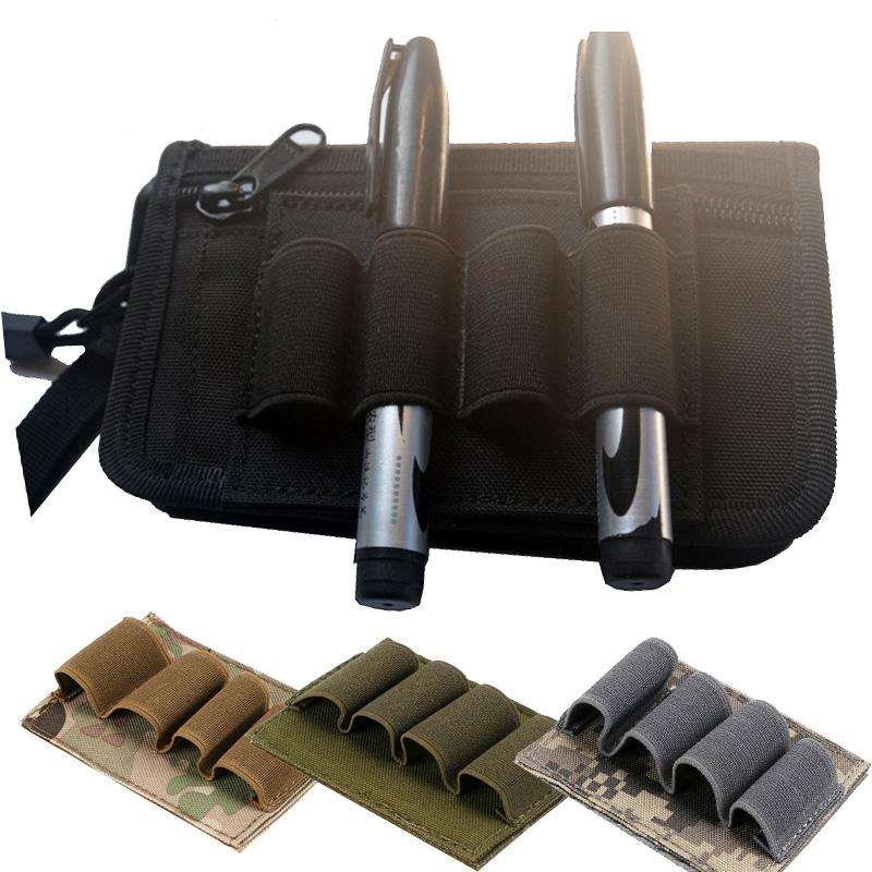 Tactical 12/20Ga 4 Round Ammo Carrier Holder Shotgun Shell Molle Nylon Magazine Pouch Panel Flashlight Pen Organizer