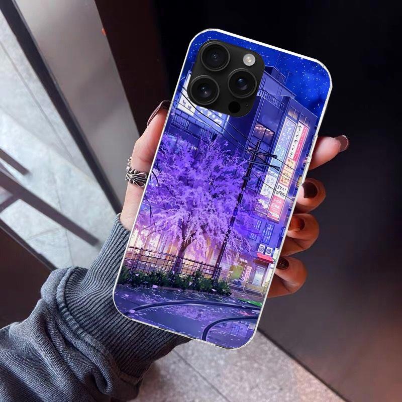 Anime Aesthetic Scenery Phone Case For iPhone 17 Air 16 15 Pro Max 14 Plus 13 Mini 12 11 Cover 7 8 SE Silicone Shell Print Funda