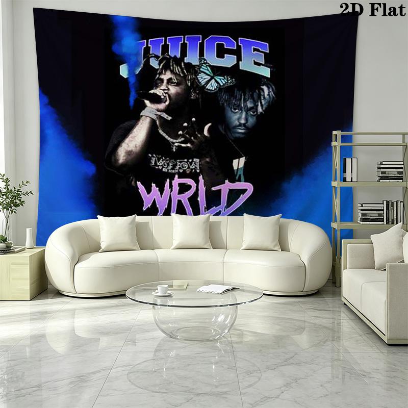 Juice Wrld Wall Tapestry Aesthetic Wall Hanging Printed Fabric Blanket Decorative Tapestries for Bedroom Living Room Home Decor