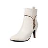 Black Brown Women Ankle Boots Pointed Toe High Spike Heel Big Size 47